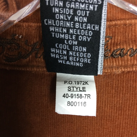 Embroidered Chocolate Brown Corduroy Jacket - Picture 4 of 6